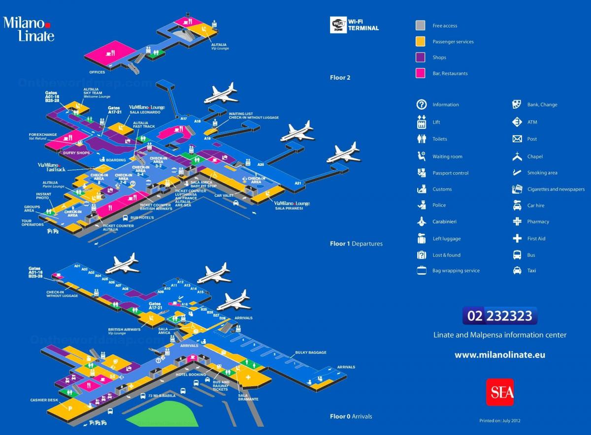 Milan airport terminal map