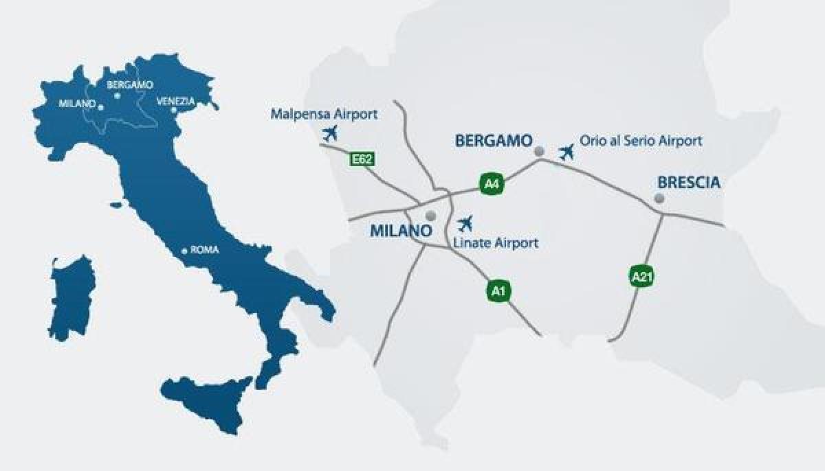 Milan airports map