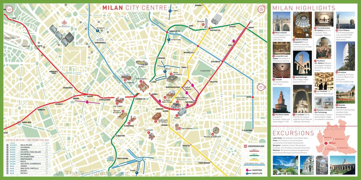 Milan sights map