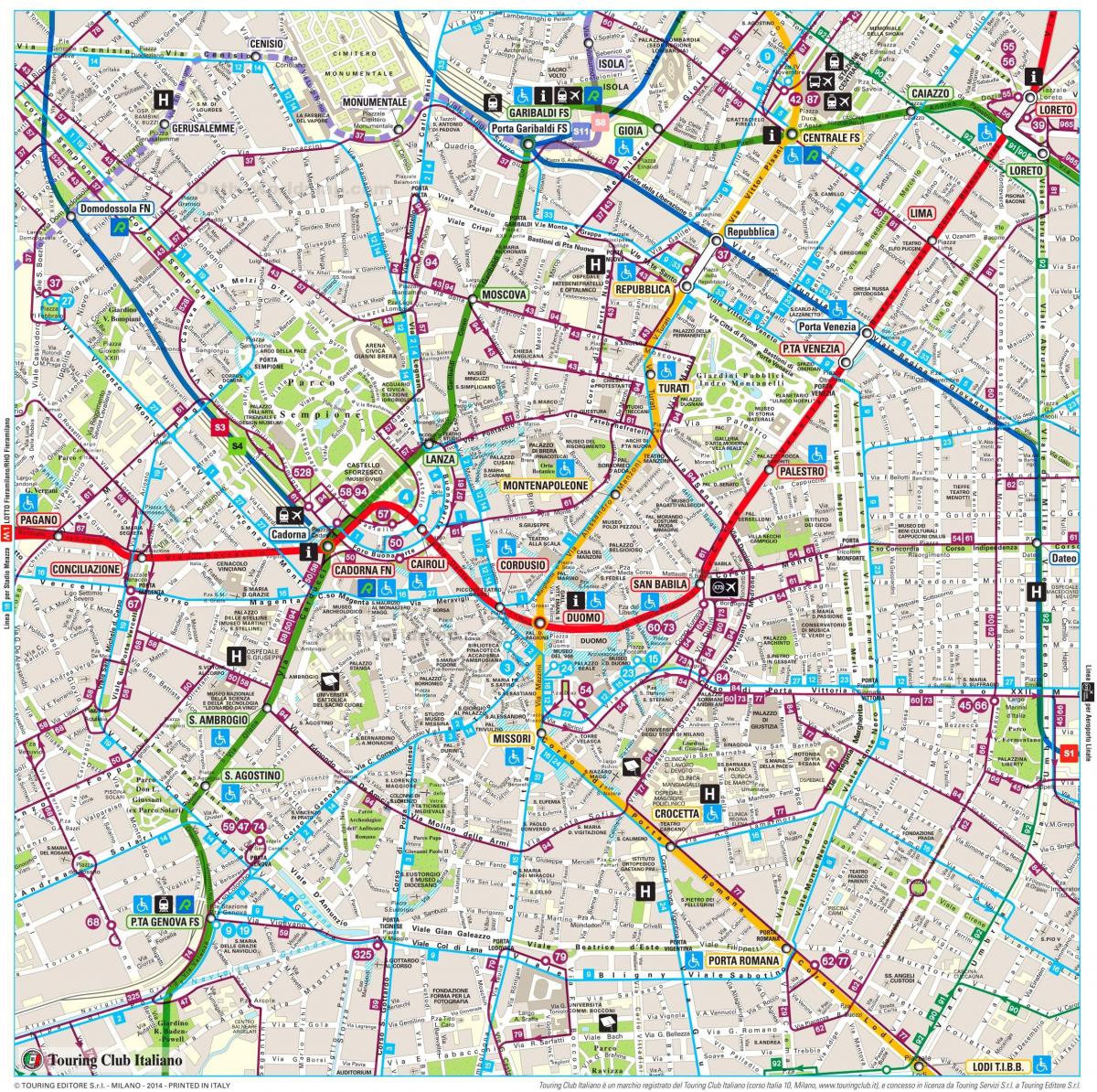 Milan streets map