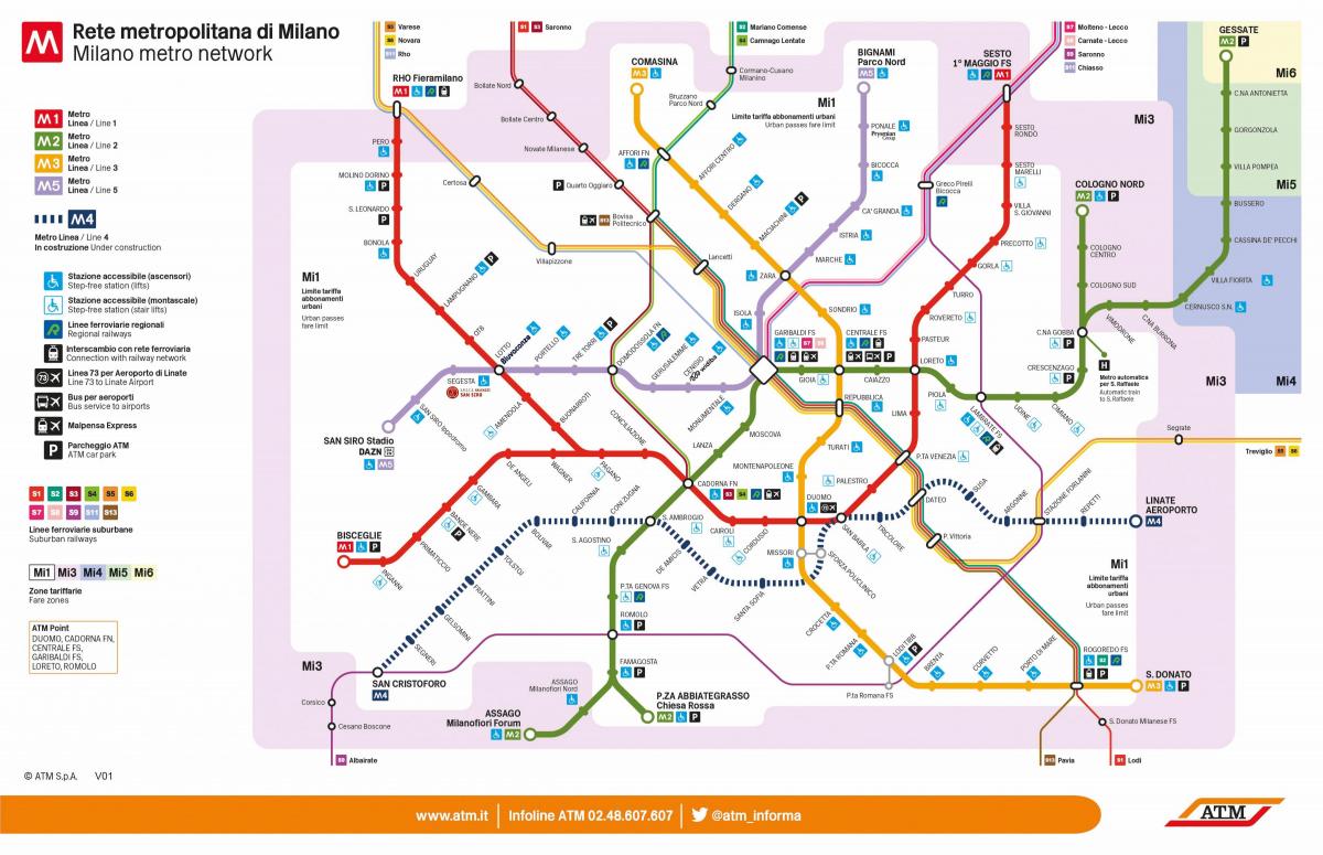Milan subway station map