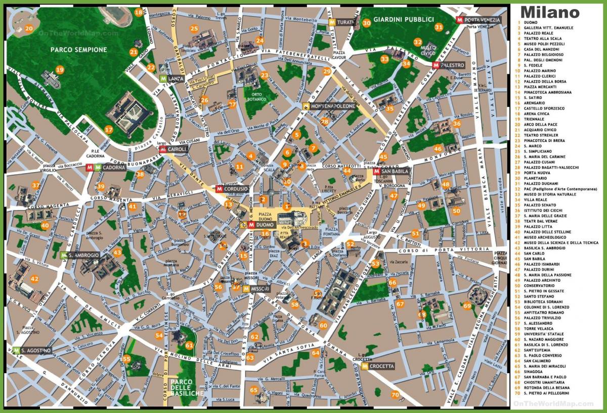 Milan walking tours map
